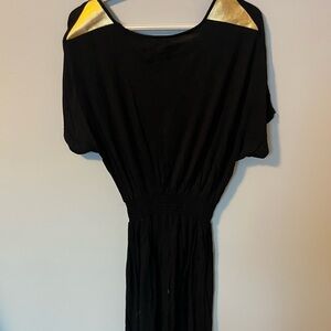 Soft Black Dress with Gold Accents